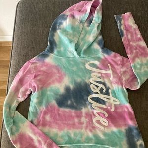 Girls Justice tie- dyed hoodie.